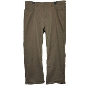 prAna Brion Pant Hiking Outdoor Casual 42x32 Tech Wicking Nylon Stretch Brown